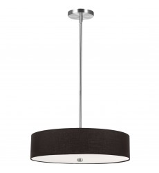  4LT Incandescent Pendant PC w/ Black Shade-(571-204P-PC-BK)-Dainolite