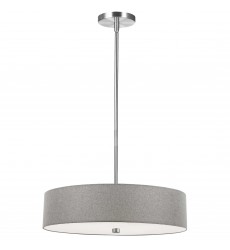  4LT Incandescent Pendant PC w/ Grey Shade-(571-204P-PC-GRY)-Dainolite