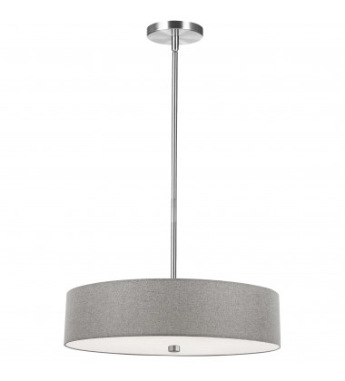  4LT Incandescent Pendant PC w/ Grey Shade-(571-204P-PC-GRY)-Dainolite