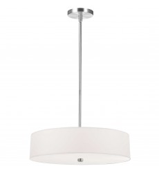  4LT Incandescent Pendant PC w/ White Shade-(571-204P-PC-WH)-Dainolite