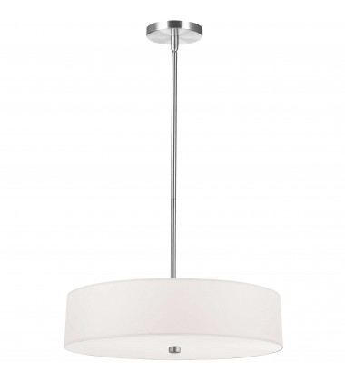  4LT Incandescent Pendant PC w/ White Shade-(571-204P-PC-WH)-Dainolite