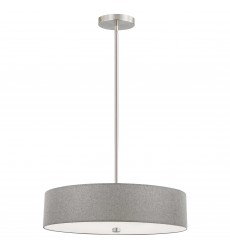  4LT Incandescent Pendant SC w/ Grey Shade-(571-204P-SC-GRY)-Dainolite