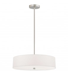  4LT Incandescent Pendant SC w/ White Shade-(571-204P-SC-WH)-Dainolite