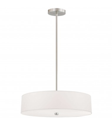  4LT Incandescent Pendant SC w/ White Shade-(571-204P-SC-WH)-Dainolite