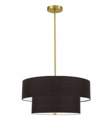  4LT Incand 2 Tier Pendant, AGB w/ BK Shade-(571-224P-AGB-BK)-Dainolite