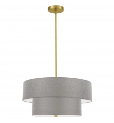  4LT Incand 2 Tier Pendant, AGB w/ GRY Shade-(571-224P-AGB-GRY)-Dainolite