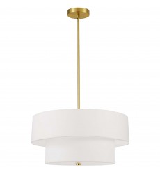  4LT Incand 2 Tier Pendant, AGB w/ WH Shade-(571-224P-AGB-WH)-Dainolite