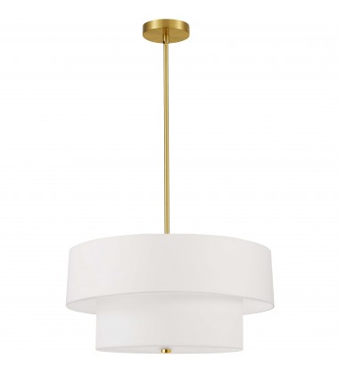  4LT Incand 2 Tier Pendant, AGB w/ WH Shade-(571-224P-AGB-WH)-Dainolite