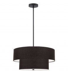  4LT Incand 2 Tier Pendant, MB w/ BK Shade-(571-224P-MB-BK)-Dainolite