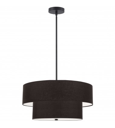  4LT Incand 2 Tier Pendant, MB w/ BK Shade-(571-224P-MB-BK)-Dainolite