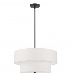  4LT Incand 2 Tier Pendant, MB w/ WH Shade-(571-224P-MB-WH)-Dainolite