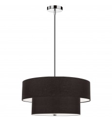  4LT Incand 2 Tier Pendant, PC w/ BK Shade-(571-224P-PC-BK)-Dainolite