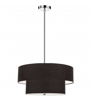  4LT Incand 2 Tier Pendant, PC w/ BK Shade-(571-224P-PC-BK)-Dainolite