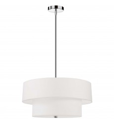  4LT Incand 2 Tier Pendant, PC w/ WH Shade-(571-224P-PC-WH)-Dainolite