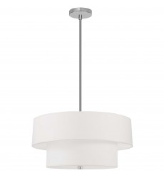  4LT Incand 2 Tier Pendant, SC w/ WH Shade-(571-224P-SC-WH)-Dainolite
