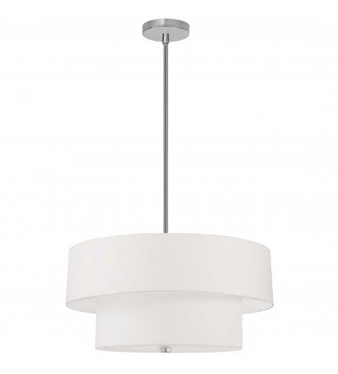  4LT Incand 2 Tier Pendant, SC w/ WH Shade-(571-224P-SC-WH)-Dainolite