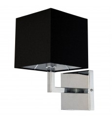 1LT Incandescent Wall Sconce, PC w/Black Shade-(77-1W-PC-BK)-Dainolite  1LT Incandescent Wall Sconce, PC w/Black Shade-(77-1W-PC-BK)-Dainolite