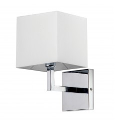  1LT Incandescent Wall Sconce, PC w/White Shade-(77-1W-PC-WH)-Dainolite