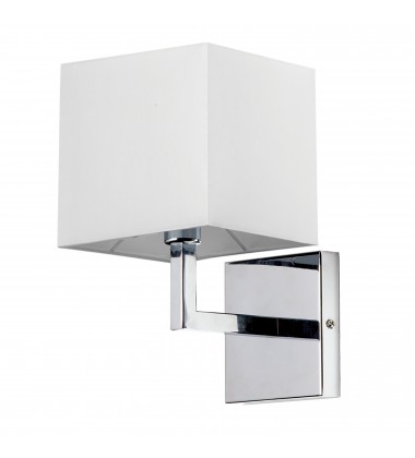  1LT Incandescent Wall Sconce, PC w/White Shade-(77-1W-PC-WH)-Dainolite