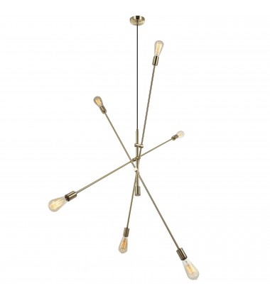 6LT Incandescent Adjustable Pendant, Aged Brass-(816P-AGB)-Dainolite  6LT Incandescent Adjustable Pendant, Aged Brass-(816P-AGB)-Dainolite