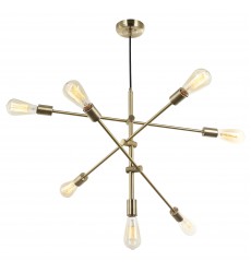 7LT Incandescent Adjustable Pendant, Aged Brass-(817P-AGB)-Dainolite  7LT Incandescent Adjustable Pendant, Aged Brass-(817P-AGB)-Dainolite