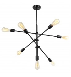 7LT Pendant, Black Finish-(817P-BK)-Dainolite  7LT Pendant, Black Finish-(817P-BK)-Dainolite