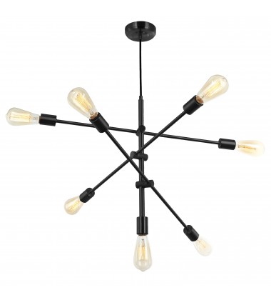 7LT Pendant, Black Finish-(817P-BK)-Dainolite  7LT Pendant, Black Finish-(817P-BK)-Dainolite