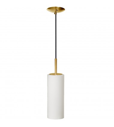  1LT Incandescent Pendant, AGB w/ WH Glass-(83202-AGB-WH)-Dainolite