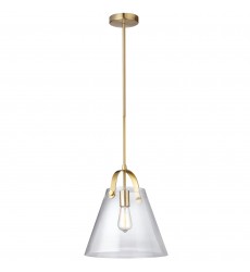  1LT Incandescent Pendant, Aged Brass w/Clear Glass-(871P-AGB)-Dainolite