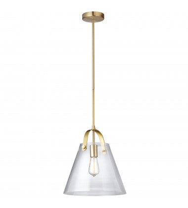  1LT Incandescent Pendant, Aged Brass w/Clear Glass-(871P-AGB)-Dainolite