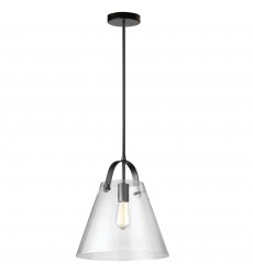 1LT Incandescent Pendant, Black w/ Clear Glass-(871P-BK)-Dainolite  1LT Incandescent Pendant, Black w/ Clear Glass-(871P-BK)-Dainolite