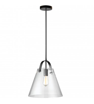 1LT Incandescent Pendant, Black w/ Clear Glass-(871P-BK)-Dainolite  1LT Incandescent Pendant, Black w/ Clear Glass-(871P-BK)-Dainolite