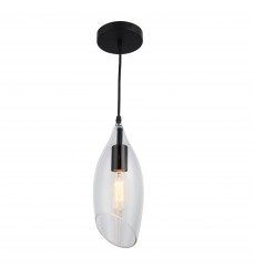 1LT Incandescent Pendant, Blk Finish w/Clear Glass-(ABB-61P-CL)-Dainolite  1LT Incandescent Pendant, Blk Finish w/Clear Glass-(ABB-61P-CL)-Dainolite
