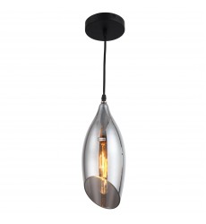 1LT Incandescent Pendant, Blk Finish w/Smoke Glass-(ABB-61P-SM)-Dainolite  1LT Incandescent Pendant, Blk Finish w/Smoke Glass-(ABB-61P-SM)-Dainolite