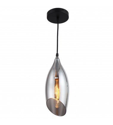 1LT Incandescent Pendant, Blk Finish w/Smoke Glass-(ABB-61P-SM)-Dainolite  1LT Incandescent Pendant, Blk Finish w/Smoke Glass-(ABB-61P-SM)-Dainolite