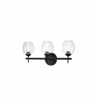 3LT Vanity, MB w/ Clear Glass-(ABI-203W-MB-CLR)-Dainolite  3LT Vanity, MB w/ Clear Glass-(ABI-203W-MB-CLR)-Dainolite