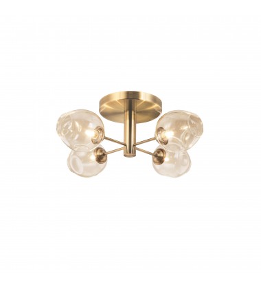  4LT Semi Flush, VB Finish w/ Champagne Gla-(ABI-204SF-VB)-Dainolite