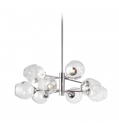  8LT Halogen Chandelier, PC with Clear Glass-(ABI-268P-PC)-Dainolite