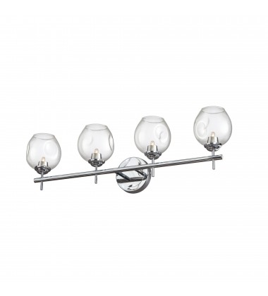 4LT Halogen Vanity PC w/ Clear Glass-(ABI-284W-PC)-Dainolite  4LT Halogen Vanity PC w/ Clear Glass-(ABI-284W-PC)-Dainolite