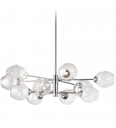  12LT Halogen Chandelier, PC with Clear Glass-(ABI-3312P-PC)-Dainolite