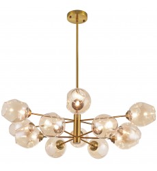  12LT Halogen Chandelier, VB with Champagne Glass-(ABI-3312P-VB)-Dainolite