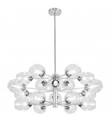  18LT Halogen Chandelier, PC w/ CLR Glass-(ABI-3318C-PC-CLR)-Dainolite
