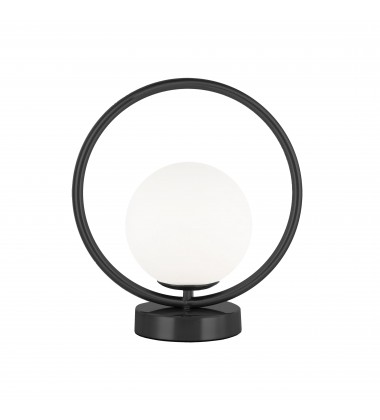  1LT Halogen Table Lamp Matte Black w/ WH Opal Glas-(ADR-101T-MB)-Dainolite