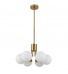  6LT Halogen Pendant, AGB w/ WH Opal Glass-(AMA-186P-AGB)-Dainolite