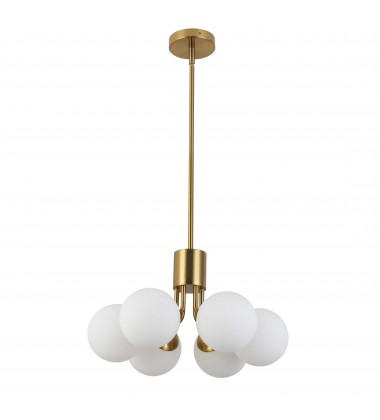  6LT Halogen Pendant, AGB w/ WH Opal Glass-(AMA-186P-AGB)-Dainolite