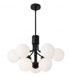 9LT Chandelier, MB Finish w/ Opal Glass-(AMA-249C-MB)-Dainolite  9LT Chandelier, MB Finish w/ Opal Glass-(AMA-249C-MB)-Dainolite