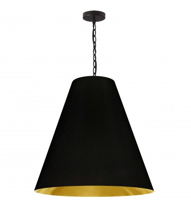  1LT Anaya Large Pendant, MB w/ BK/GLD Shade-(ANA-L-MB-698)-Dainolite