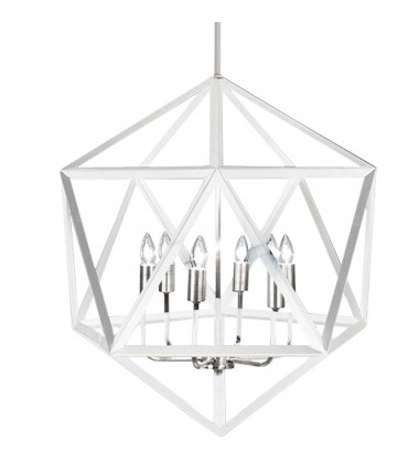  6LT Chandelier, Matte WHT/SC-(ARC-226C-WH-SC)-Dainolite
