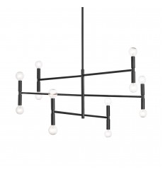  12LT Incandescent Chandelier, Matte Black Finish-(AVA-3012C-MB)-Dainolite