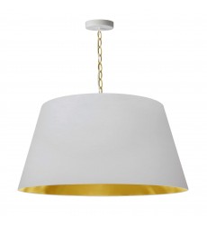  1LT Brynn Large Pendant, WHT/GLD Shade, AGB-(BRY-L-AGB-692)-Dainolite